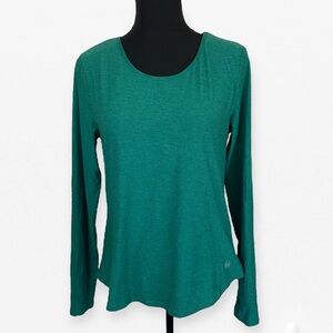 We Wander Emerald Green Long Sleeve Active Performance Workout Outdoor Shirt M
